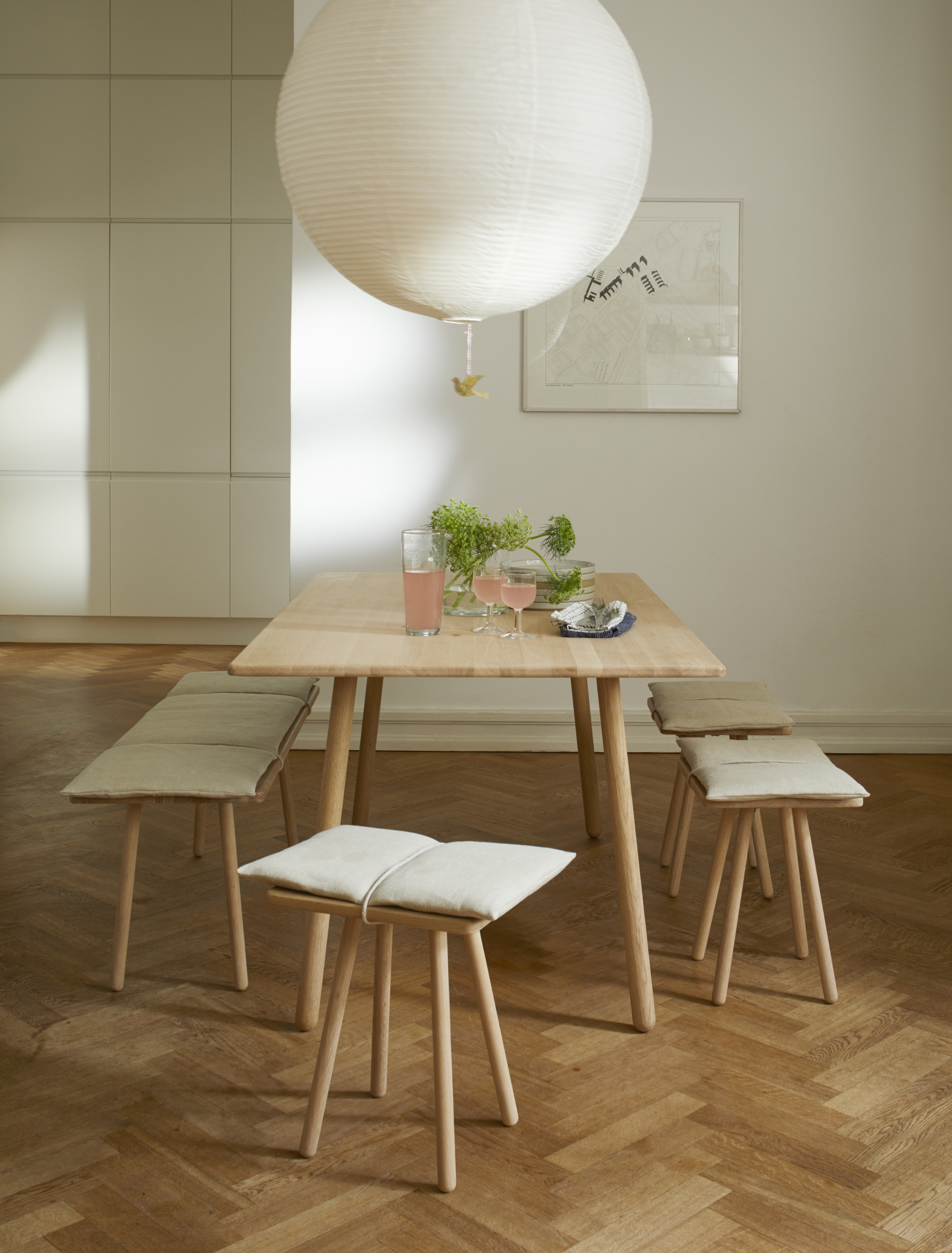 Georg Table_ Stool_ Bench Linen Oak